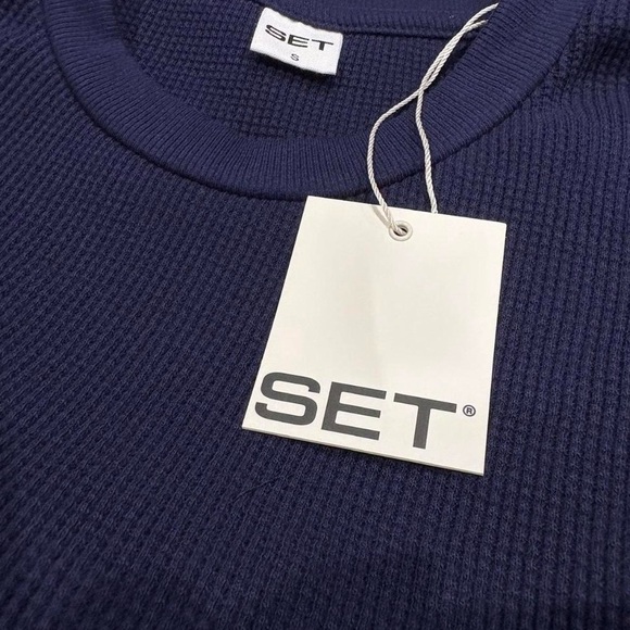 Set Active Navy Waffle in Tether Size Small - Picture 3 of 4